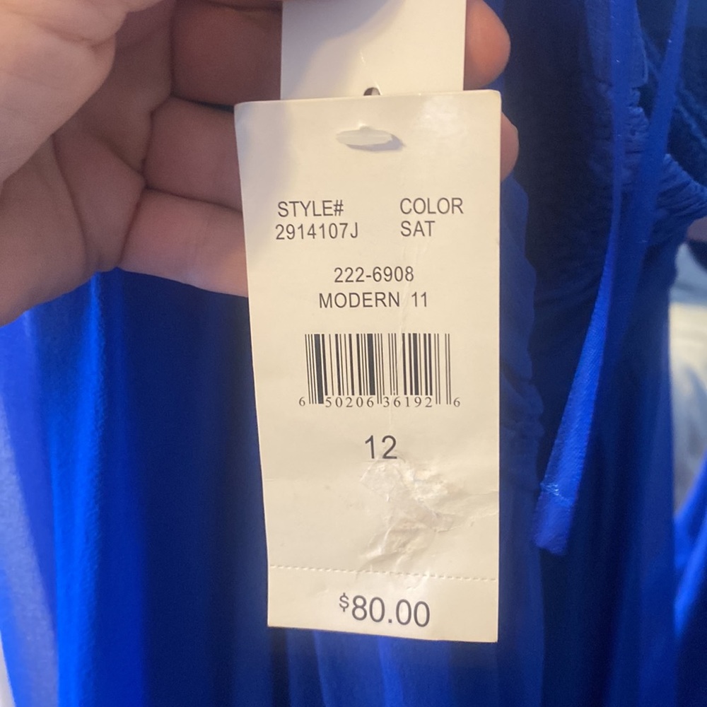 Blue silk halter dress - size 12 - Picture 5 of 5